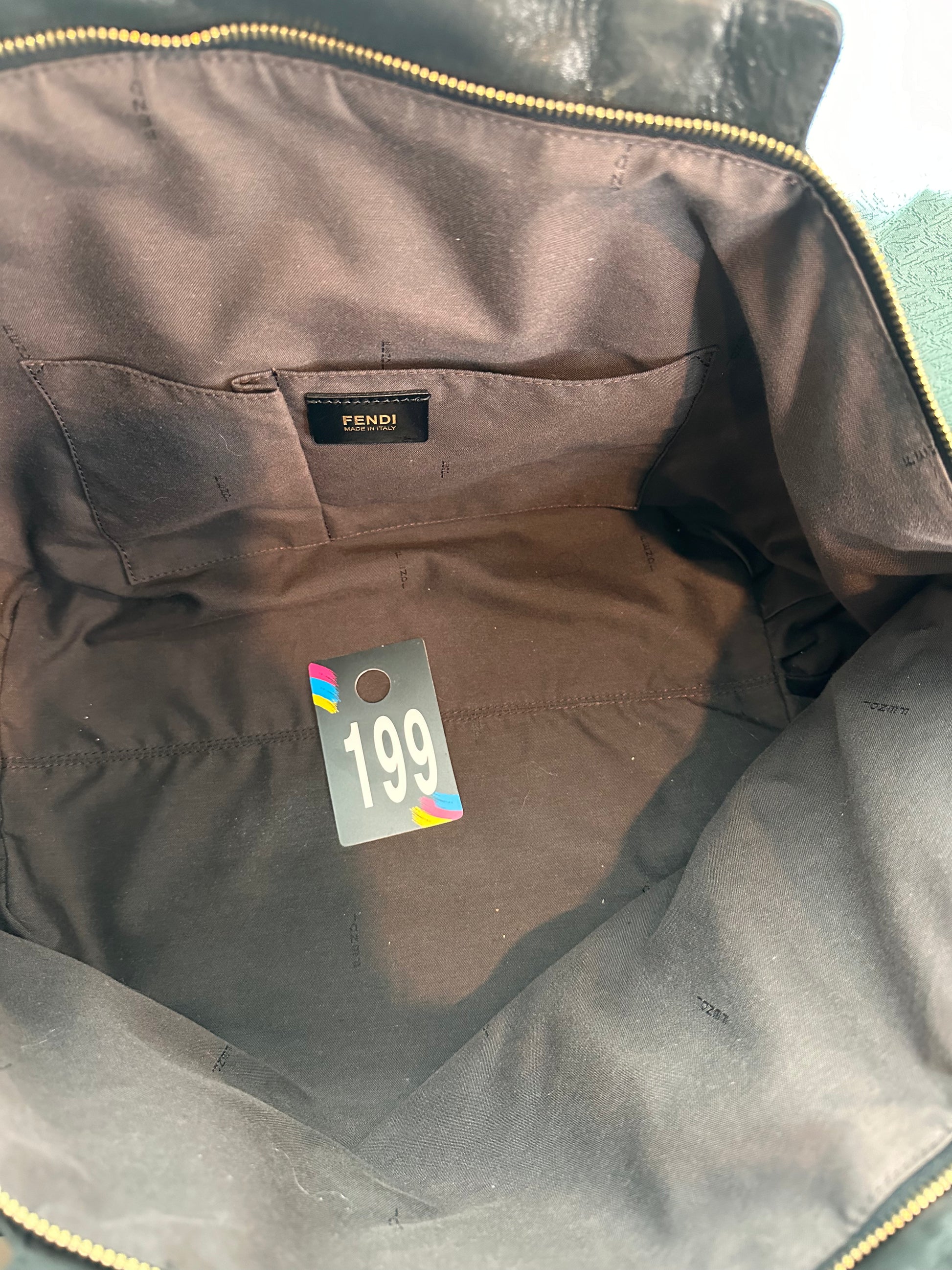 Fendi Nubuck Suede Lather Tote Bag