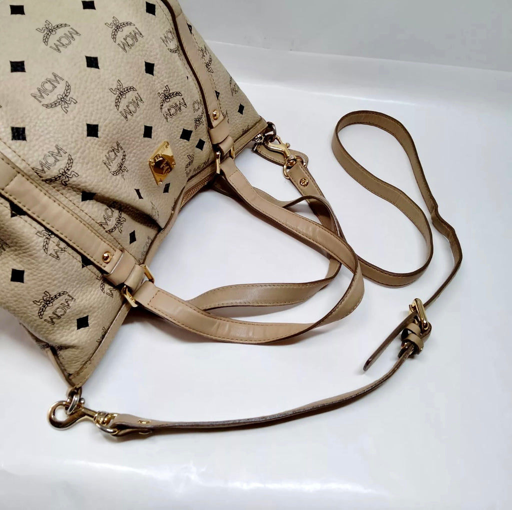 MCM Visetos Trimmed Handle Bag