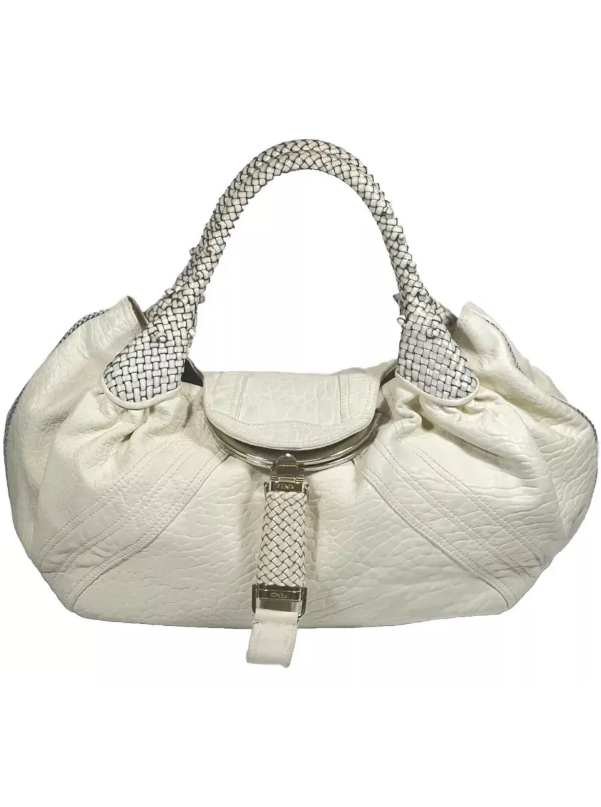 Fendi Spy White Leather Handbag