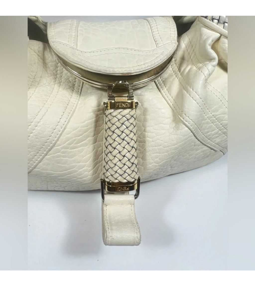 Fendi Spy White Leather Handbag