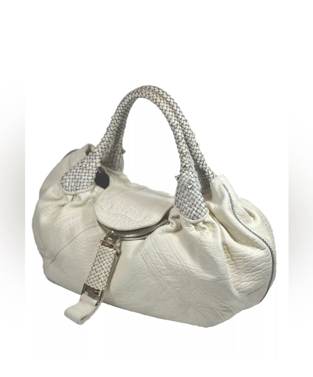 Fendi Spy White Leather Handbag