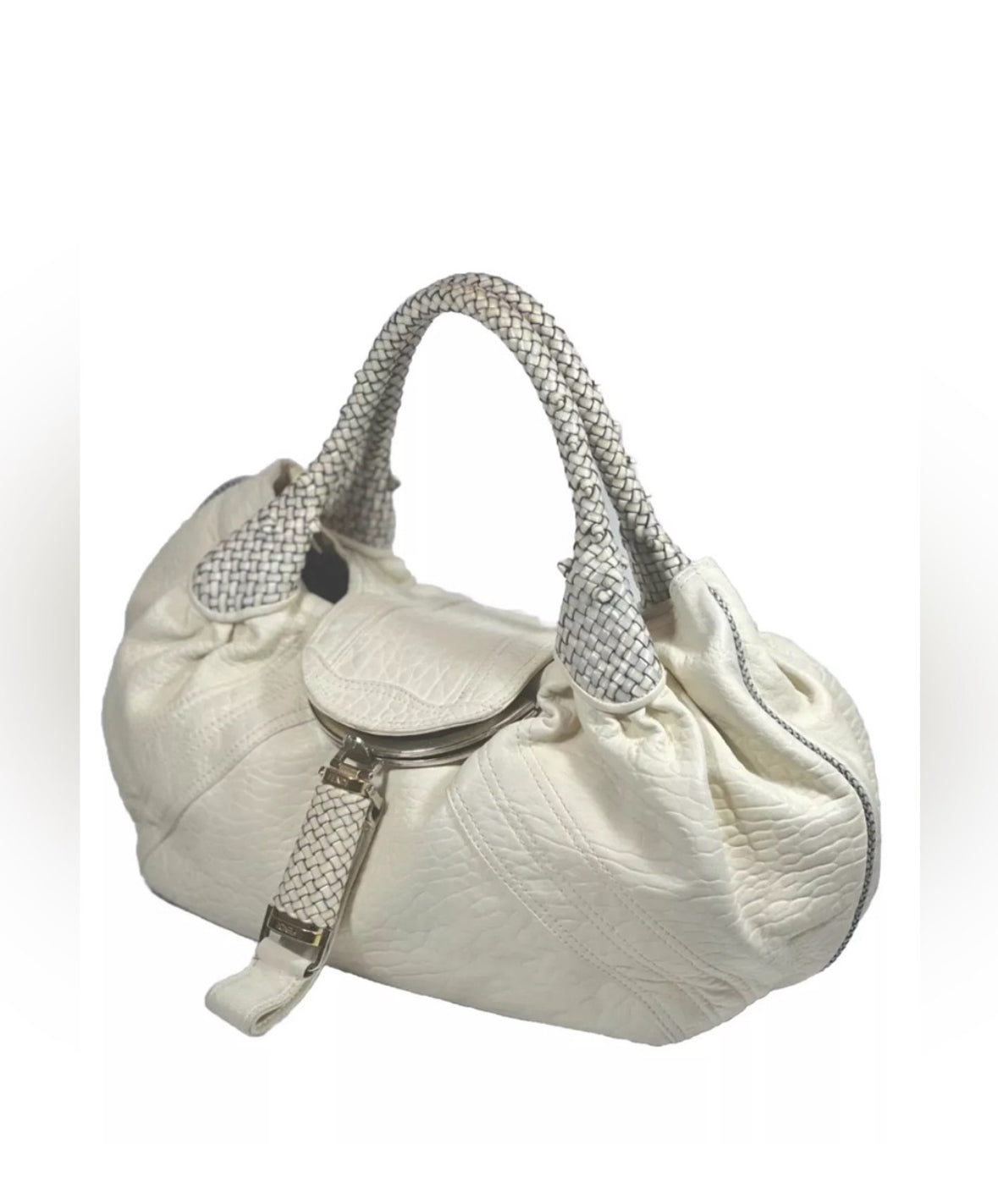 Fendi Spy White Leather Handbag