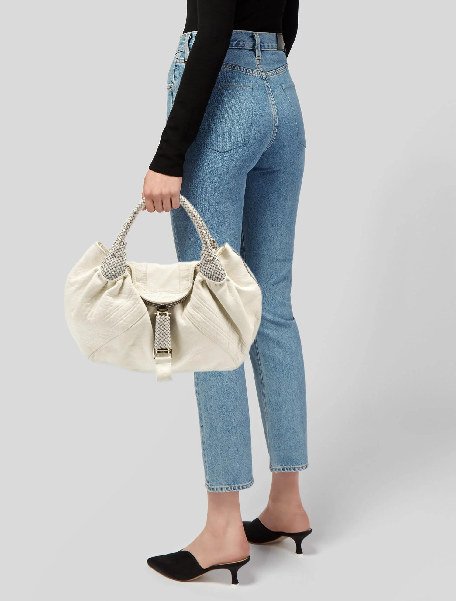 Fendi Spy White Leather Handbag